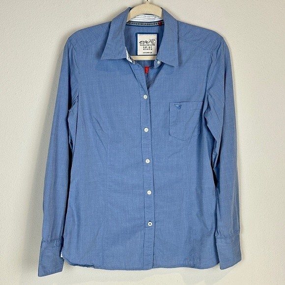 Esprit Blue Button Up Collared Shirt 10 - Picture 1 of 8